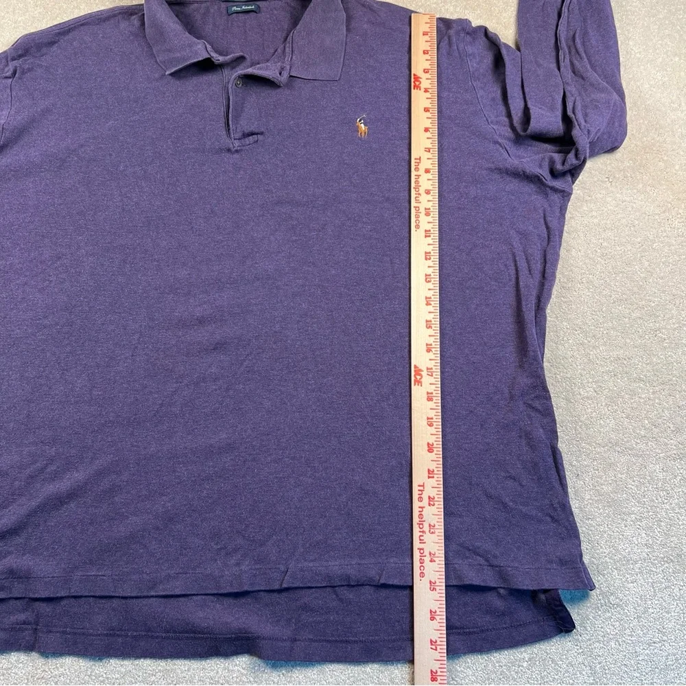 Polo Ralph Lauren Polo LS Purple Cotton Pima Interlock Collared Casual Men's XL